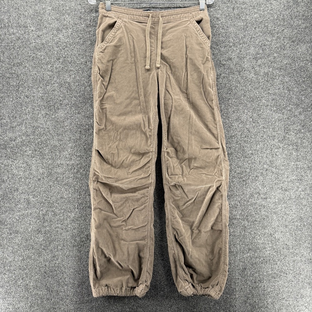Hollister Corduroy‎ Pants Womens XS Gray Parachute Baggy Casual Grunge 90s Loose